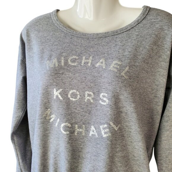 MICHAEL KORS LOGO DRAWSTRING LONG SLEEVE TOP SIZE XS - Picture 2 of 8